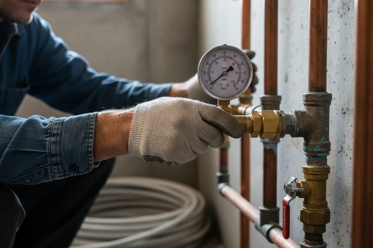 Pressure testing a repaired line during Water Line Repair in Wattsburg